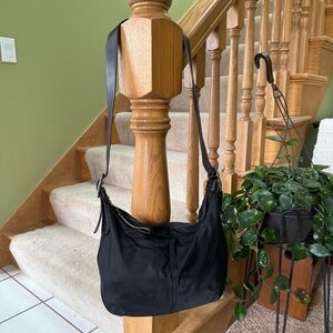 COACH Rare Vintage Y2K Black Microfiber Nylon Convertible Hobo XBody #6256